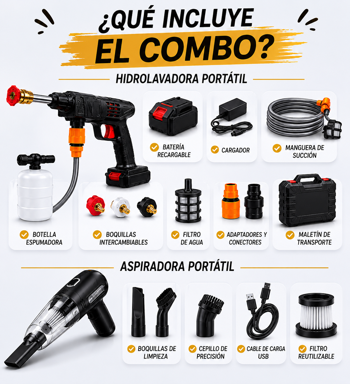 COMBO "CLEAN PRO 2 EN 1" - "Hidrolavadora y Aspiradora"