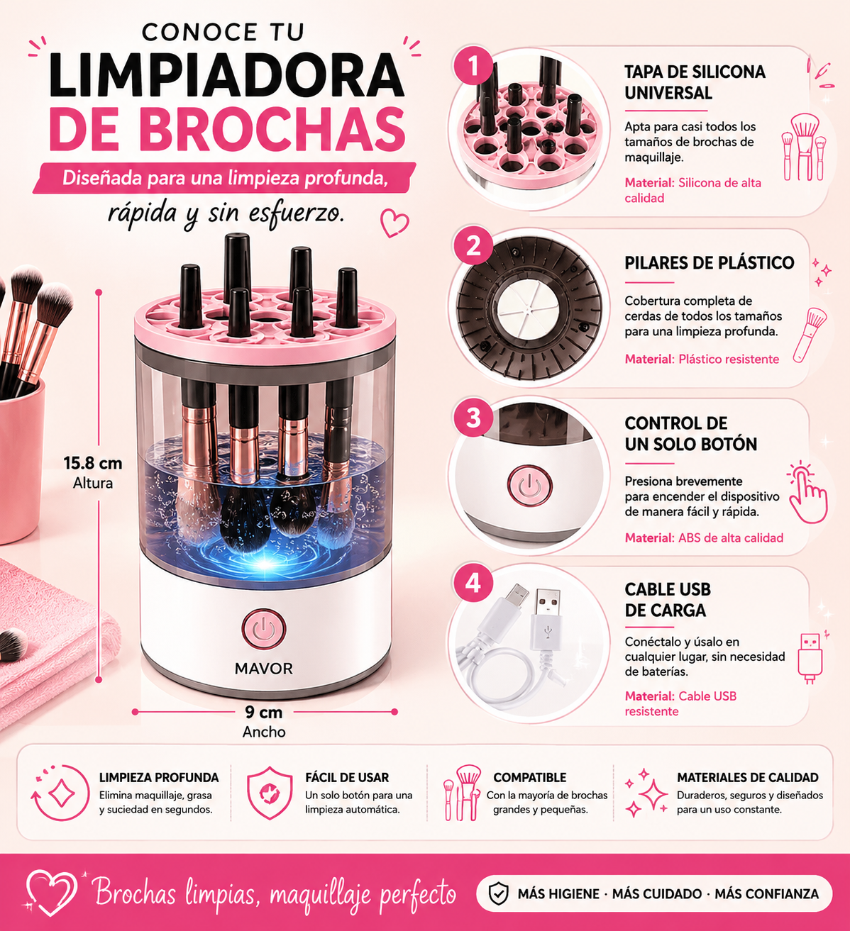 🥇BrushClean Pr / Limpiador Eléctrico de Brochas